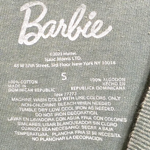 Barbie Anniversary Corvette Cut Off Cropped Top Casual Shirt Womens Size Small - Picture 4 of 5